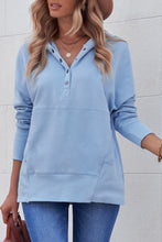 Load image into Gallery viewer, Quarter-Snap Dropped Shoulder Hoodie