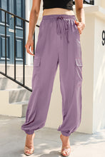 Load image into Gallery viewer, Long Tie Waist Pocketed Pants