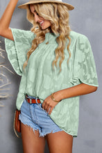 Load image into Gallery viewer, Floral Textured Ruffled Half Sleeve Babydoll Top
