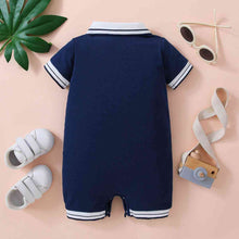 Load image into Gallery viewer, Embroidered Collared Neck Short Sleeve Romper