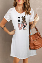 Load image into Gallery viewer, Easter Graphic Sheer Striped T-Shirt Dress
