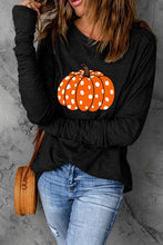 Load image into Gallery viewer, Halloween Pumpkin Graphic Thumbhole Sleeve Top