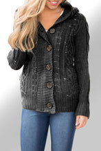 Load image into Gallery viewer, Long Sleeve Button-Up Hooded Cardigans