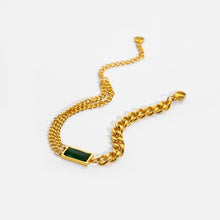 Load image into Gallery viewer, Spliced Cuban Chain Green Diamond Bracelet
