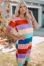 Load image into Gallery viewer, Women Color Block Side Slit Mini Dress