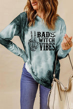 Load image into Gallery viewer, Tie Dye BAD WITCH VIBES Graphic Long Sleeve Top