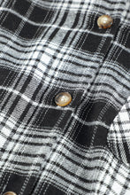 Load image into Gallery viewer, Plaid Drawstring Hooded Shirt Jacket