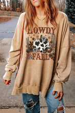 Load image into Gallery viewer, Round Neck Dropped Shoulder HOWDY FALL Graphic Sweatshirt