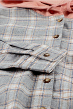 Load image into Gallery viewer, Plaid Drawstring Hooded Shirt Jacket
