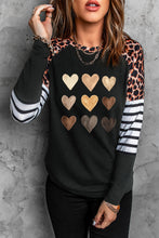 Load image into Gallery viewer, Heart Striped Long Raglan Sleeve Tee