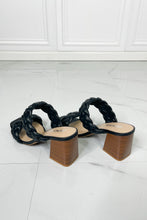 Load image into Gallery viewer, SODA Interwoven Ideas Braided Strap Block Heel Slide Sandal in Black
