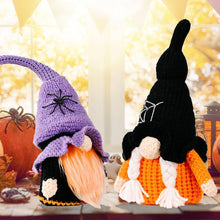 Load image into Gallery viewer, Halloween Decoration Spider Knit Gnome Ornament