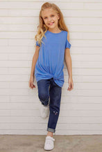 Load image into Gallery viewer, Girls Cold-Shoulder Twist Front T-Shirt