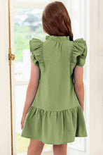 Load image into Gallery viewer, Tie Neck Flutter Sleeve Dress