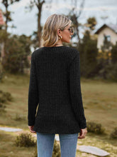 Load image into Gallery viewer, Ribbed Round Neck Long Sleeve Tee
