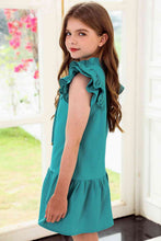 Load image into Gallery viewer, Tie Neck Flutter Sleeve Dress