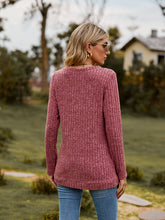 Load image into Gallery viewer, Ribbed V-Neck Long Sleeve Tee