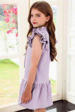 Load image into Gallery viewer, Tie Neck Flutter Sleeve Dress