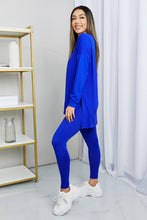 Load image into Gallery viewer, Zenana Ready to Relax Full Size Brushed Microfiber Loungewear Set in Bright Blue