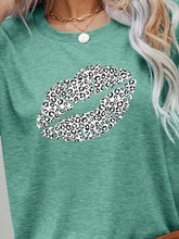 Load image into Gallery viewer, Leopard Lip Graphic Round Neck Tee