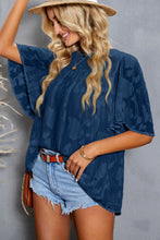 Load image into Gallery viewer, Floral Textured Ruffled Half Sleeve Babydoll Top