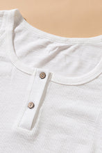 Load image into Gallery viewer, Crewneck Buttons Ribbed Knit Long Sleeve Top