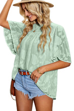 Load image into Gallery viewer, Floral Textured Ruffled Half Sleeve Babydoll Top