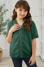 Load image into Gallery viewer, Girls Swiss Dot Spliced Lace Blouse