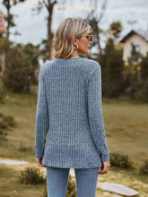 Load image into Gallery viewer, Ribbed Round Neck Long Sleeve Tee