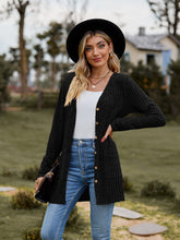 Load image into Gallery viewer, Ribbed Button-UP Cardigan with Pockets