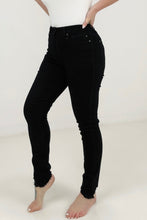 Load image into Gallery viewer, Judy Blue High Waist "Control Top" with Shark Hem & Back Shield Pkt Skinny Jeans