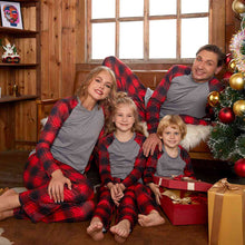 Load image into Gallery viewer, Raglan Sleeve Top and Plaid Pants Set