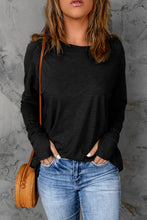 Load image into Gallery viewer, Thumbhole Long Sleeve Round Neck Top