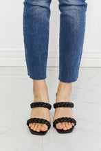 Load image into Gallery viewer, MMShoes In Love Double Braided Block Heel Sandal in Black