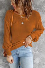 Load image into Gallery viewer, Double Take Tied Balloon Sleeve Round Neck Sweater