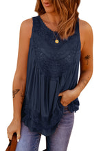 Load image into Gallery viewer, Lace Detail Buttons Back Sleeveless Top