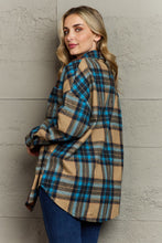 Load image into Gallery viewer, Double Take Plaid Curved Hem Shirt Jacket with Breast Pockets