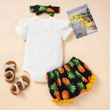 Load image into Gallery viewer, SUMMER TIME Bodysuit and Pineapple Graphic Shorts Set