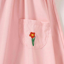 Load image into Gallery viewer, Girls Embroidered Lace Trim Round Neck Dress
