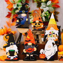 Load image into Gallery viewer, Halloween Decoration Wooden Gnome Ornaments