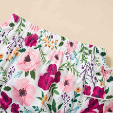 Load image into Gallery viewer, Floral Ruffle Trim Bodysuit and Bloomers Set