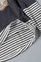 Load image into Gallery viewer, Girls Striped Color Block Sequin Pocket Top