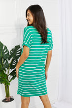 Load image into Gallery viewer, Zenana Springtime Sunshine Full Size Striped T-Shirt Dress