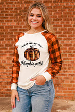 Load image into Gallery viewer, Pumpkin Patch Graphic Plaid Long Sleeve Top