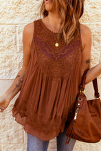 Load image into Gallery viewer, Lace Detail Buttons Back Sleeveless Top