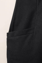 Load image into Gallery viewer, Textured Black Sleeveless V-Neck Pocketed Jumpsuit