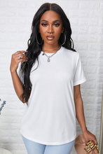 Load image into Gallery viewer, Round Neck Cuffed Short Sleeve Tee