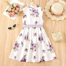 Load image into Gallery viewer, Floral Collared Neck Sleeveless Dress
