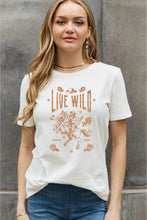 Load image into Gallery viewer, Simply Love Simply Love Full Size LIVE WILD ROAM FREE Graphic Cotton Tee