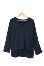 Load image into Gallery viewer, V Neck 3/4 Sleeve High Low Hem Shirt